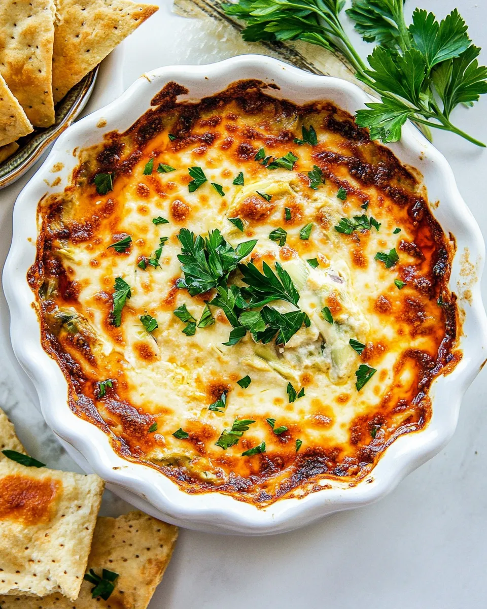 Delicious Artichoke Dip shot