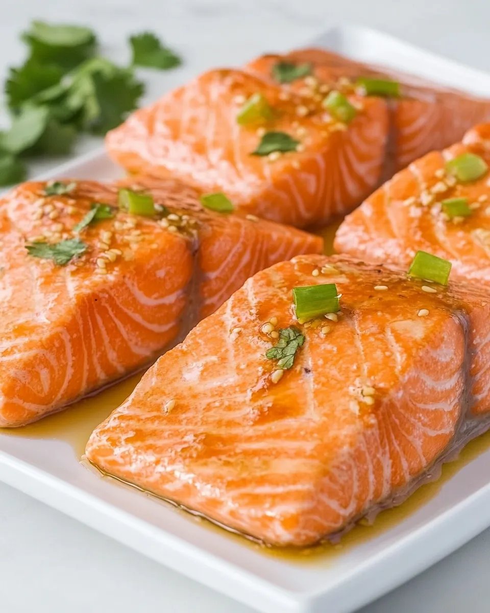 Healthy Asian Salmon Fillets food shot