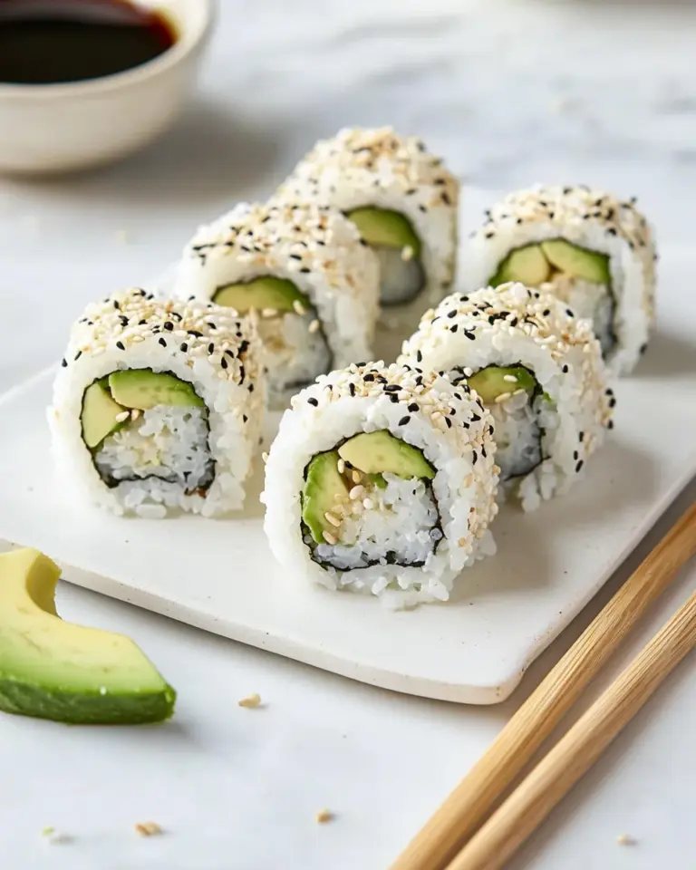Homemade Avocado Sushi Roll photo