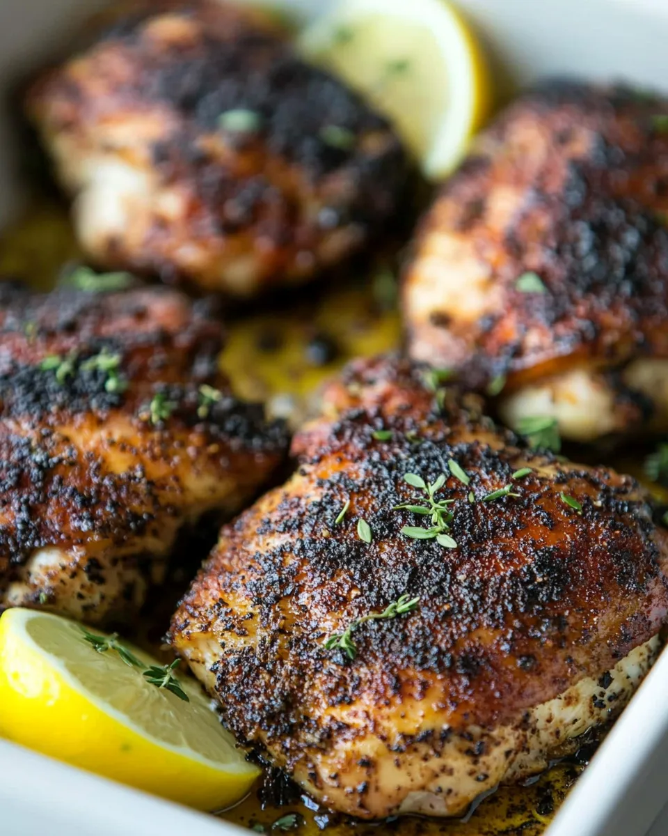 Homemade Baked Blackened Chicken Thighs photo