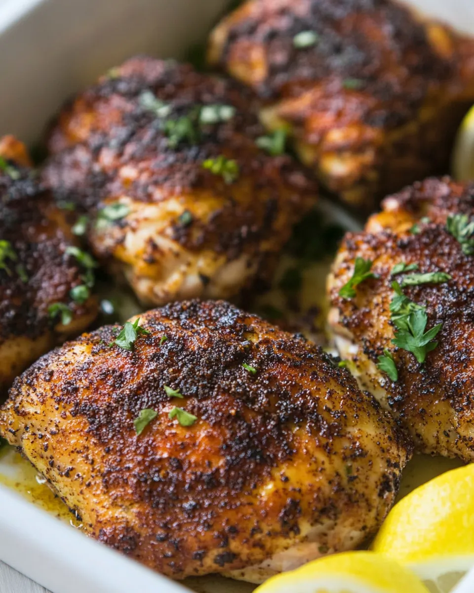 Delicious Baked Blackened Chicken Thighs image