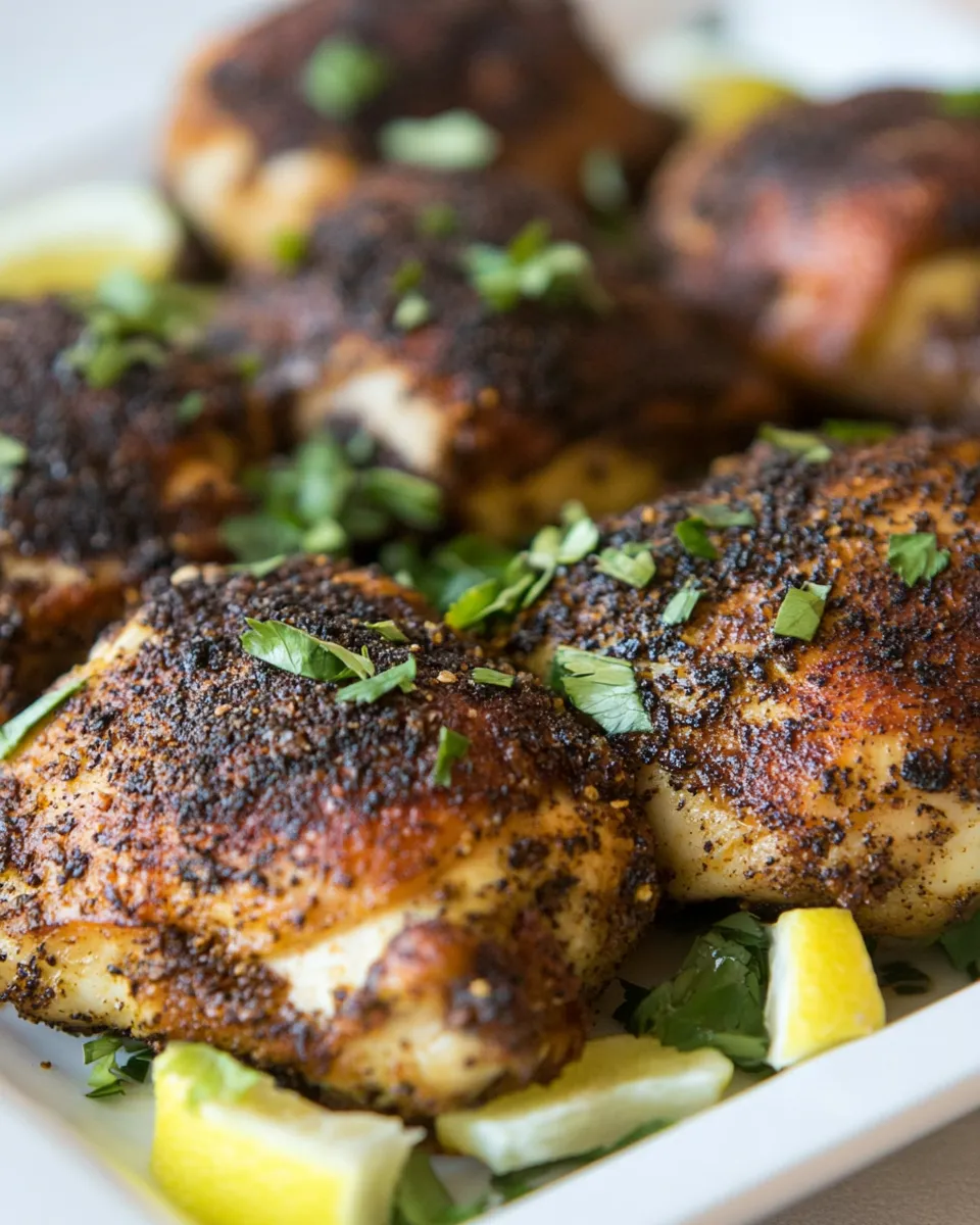 Easy Baked Blackened Chicken Thighs shot