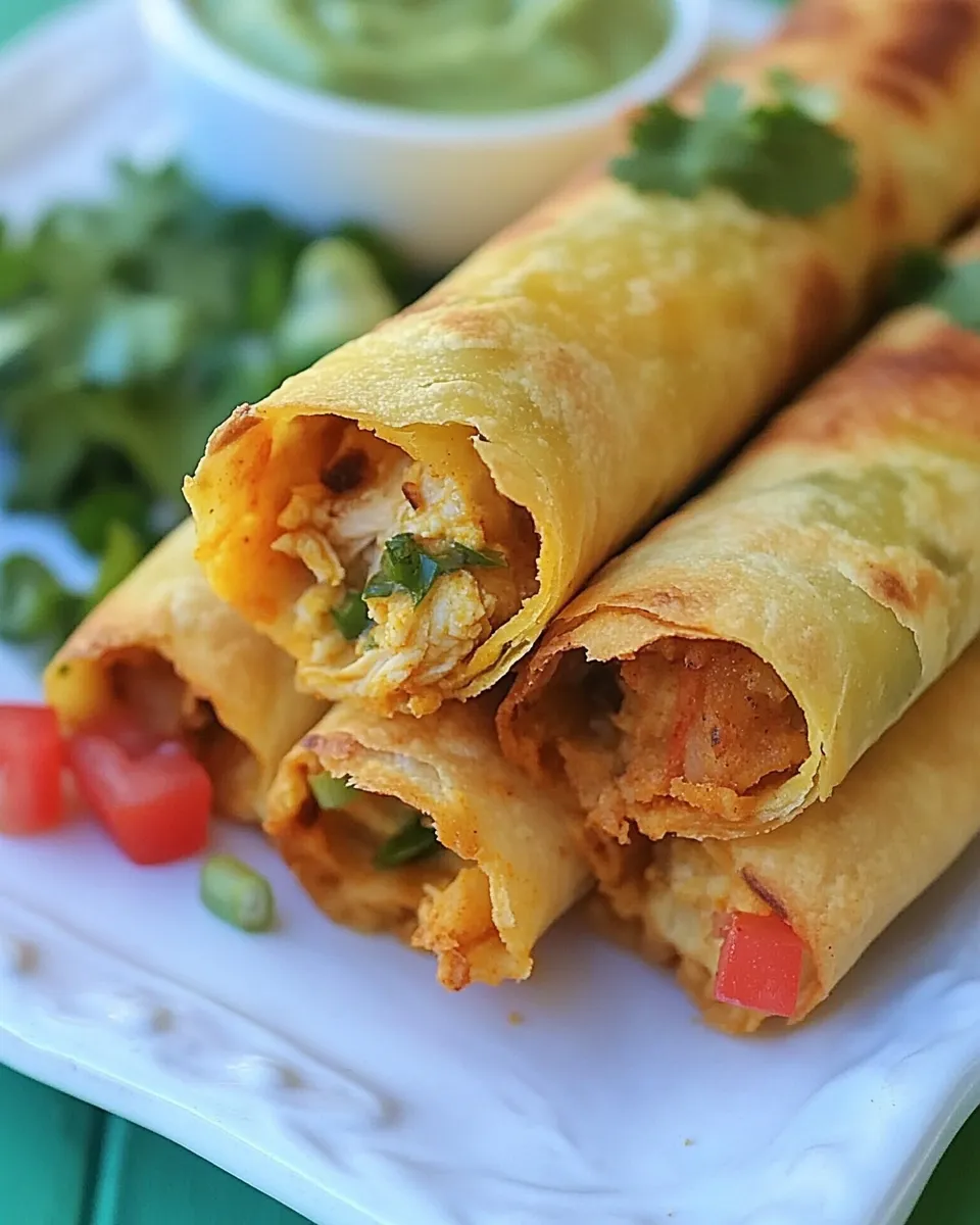 Delicious Baked Chicken Taquitos shot