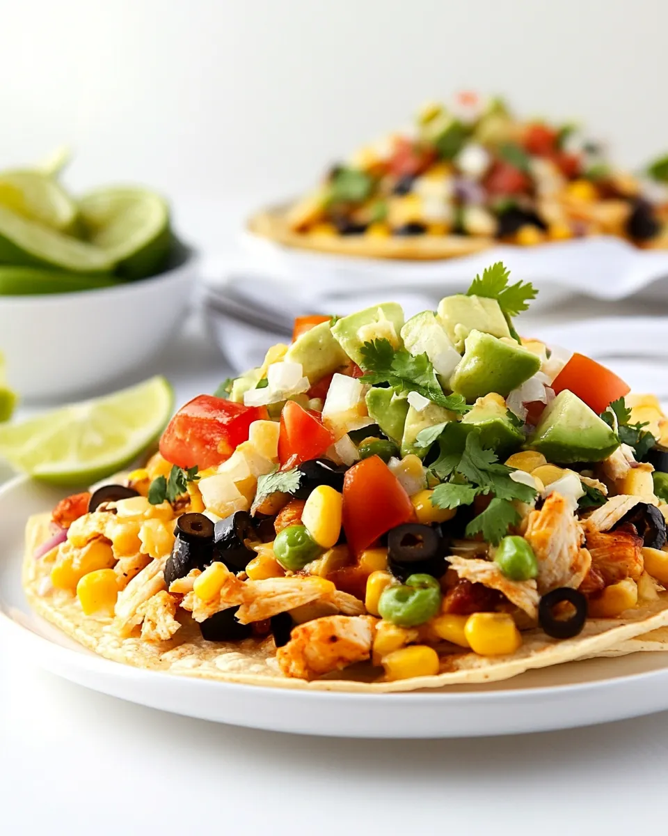 Savory Baked Chicken Tostadas dish photo