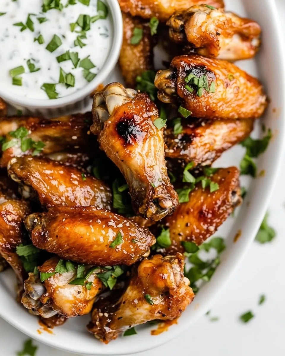 Delicious Baked Chicken Wings shot
