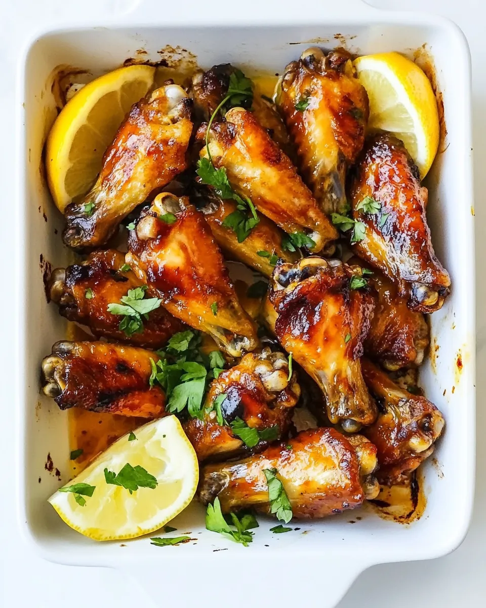 Delicious Baked Garlic Lemon Wings shot