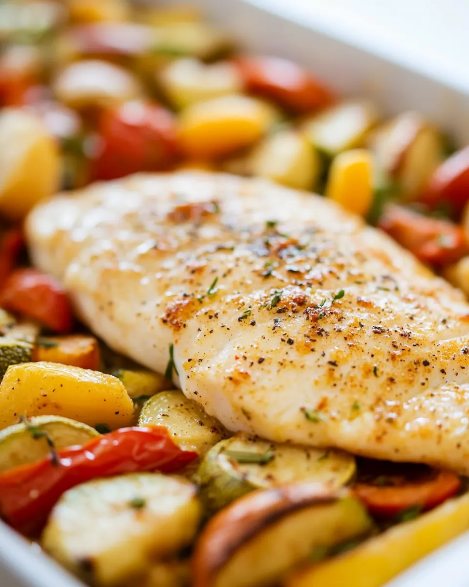 Delicious Baked Tilapia and Roasted Veggies image
