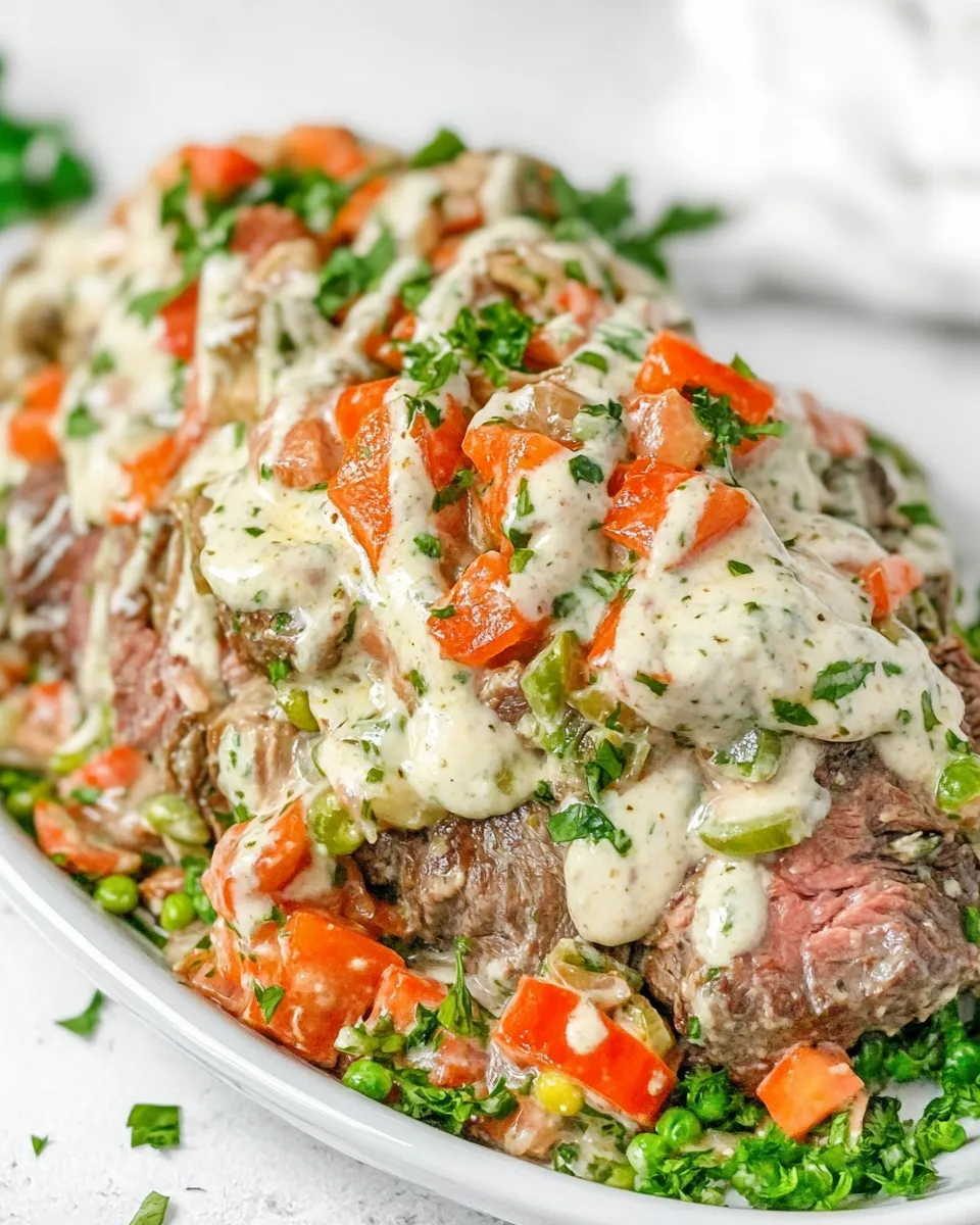 Delicious Beef Salad (Salata de Boeuf) shot