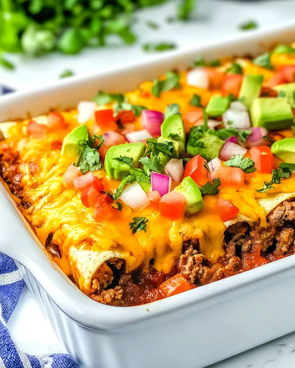 Classic Beef & Cheese Enchilada Casserole (Low-Carb) image