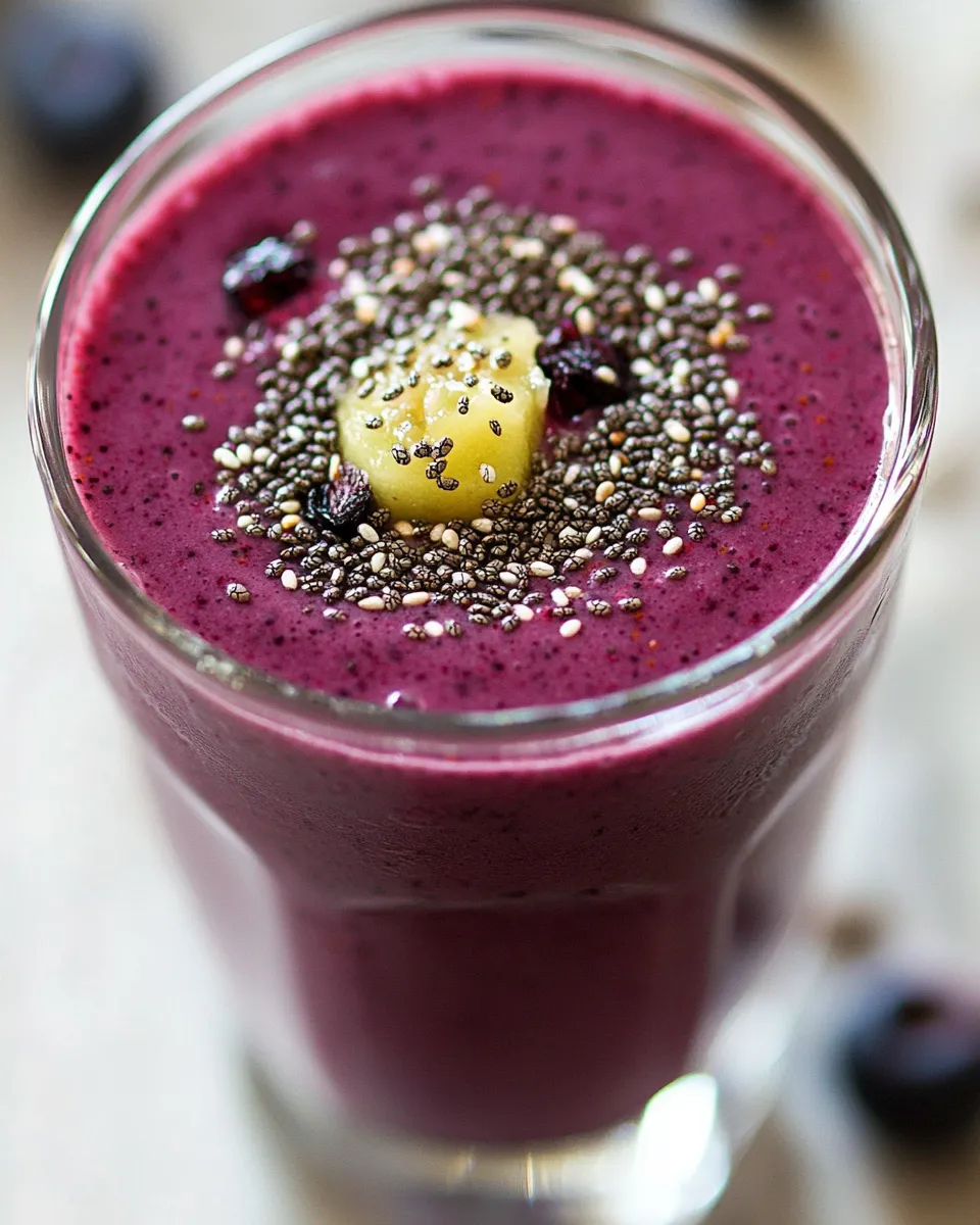 Homemade Berry Chia Seed Beet Smoothie photo