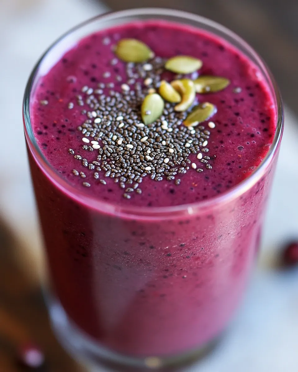 Healthy Berry Chia Seed Beet Smoothie shot