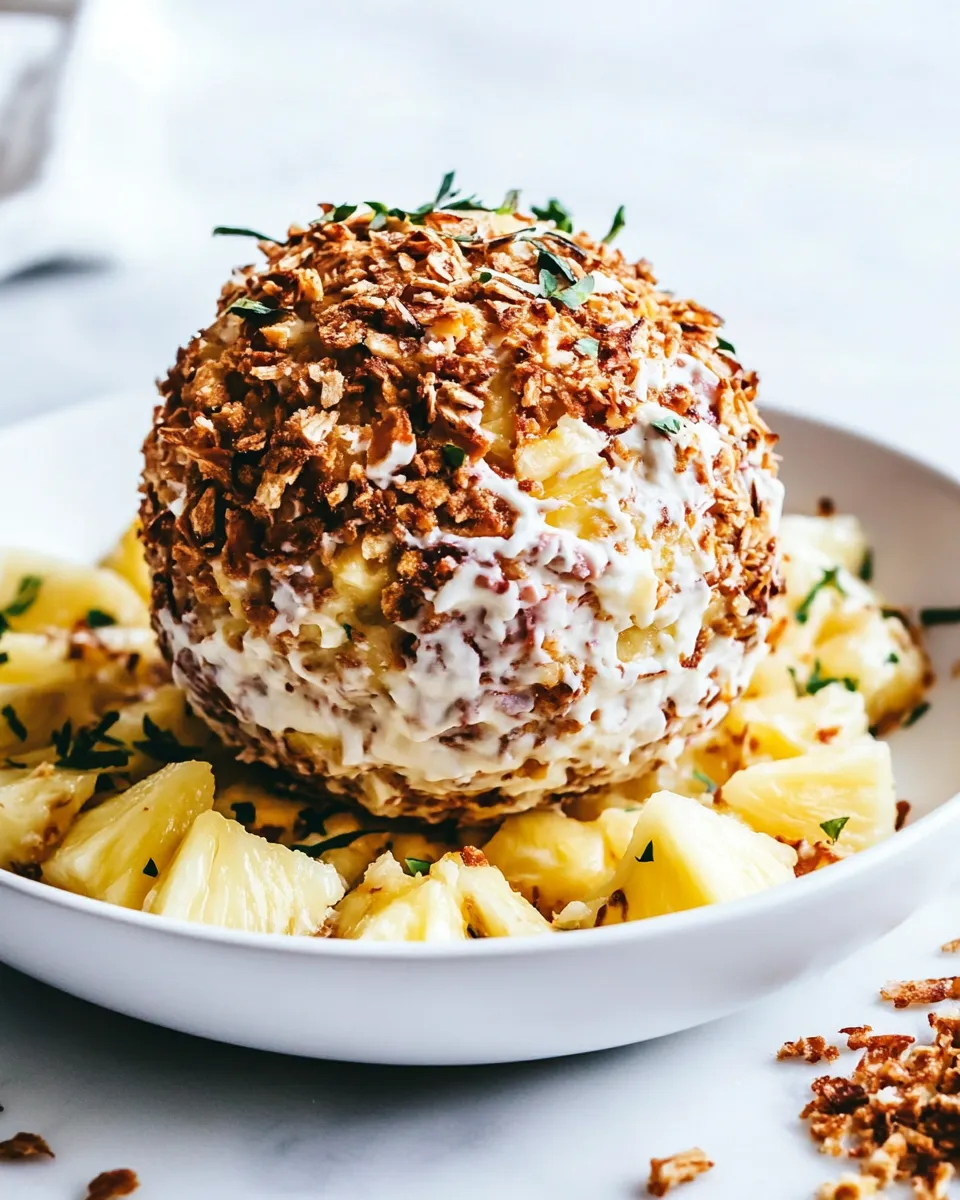 Delicious Best Ever Pineapple Cheese Ball shot