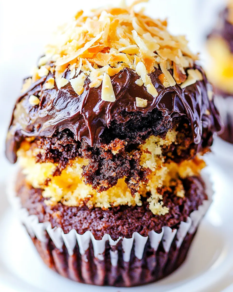 Delicious Best German Chocolate Cupcakes shot