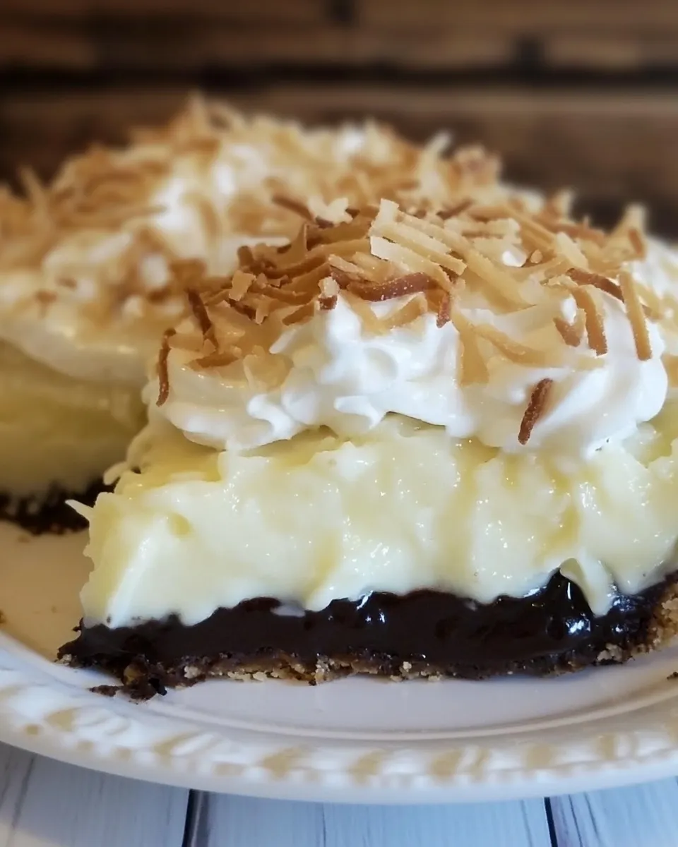 Easy Black Bottom Coconut Cream Pie recipe photo