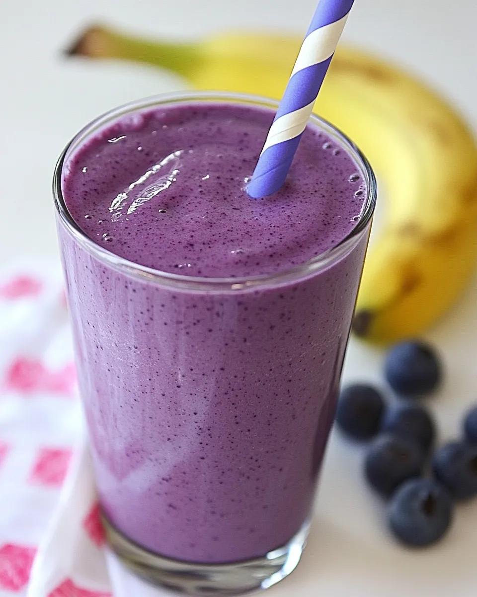 Delicious Blueberry Banana PB Smoothie image