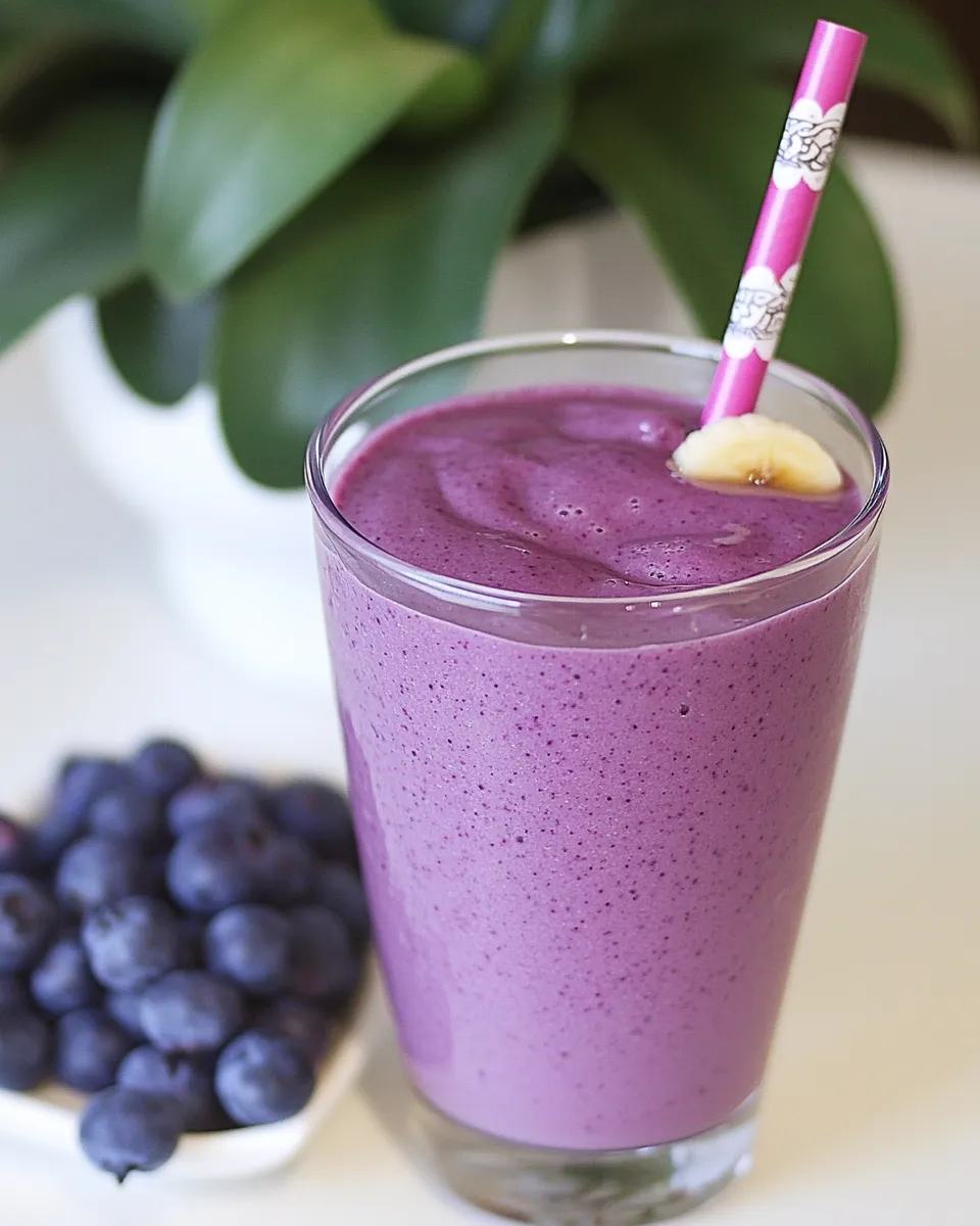 Homemade Blueberry Banana PB Smoothie recipe photo