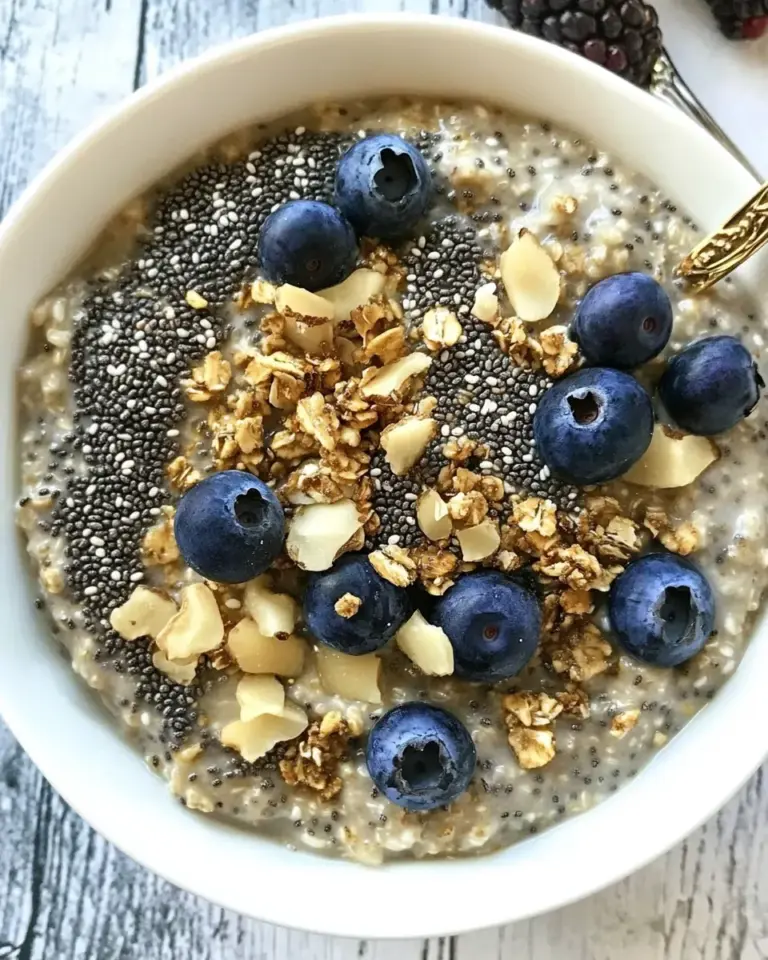 Homemade Blueberry Buckwheat Porridge with Chia Seeds photo