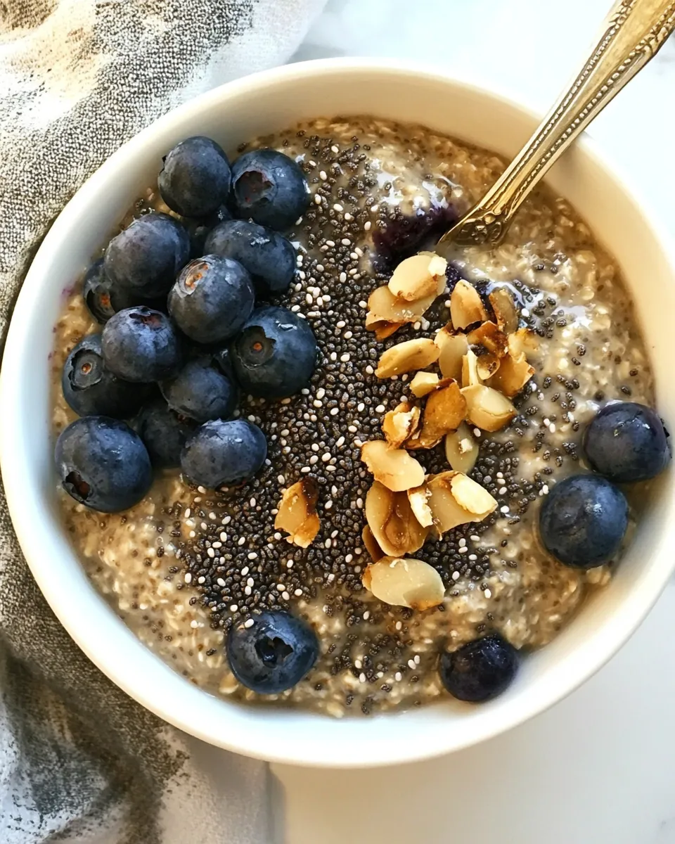 Delicious Blueberry Buckwheat Porridge with Chia Seeds image
