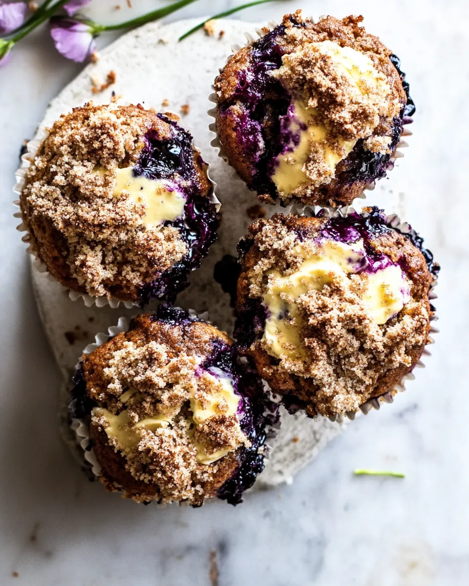 Fresh Blueberry Swirl Coffee Cake Muffins. photo