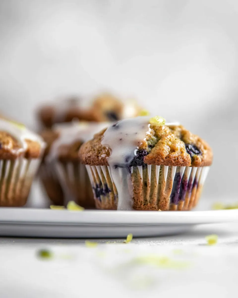Perfect Blueberry Zucchini Muffins with Lemon Glaze. picture