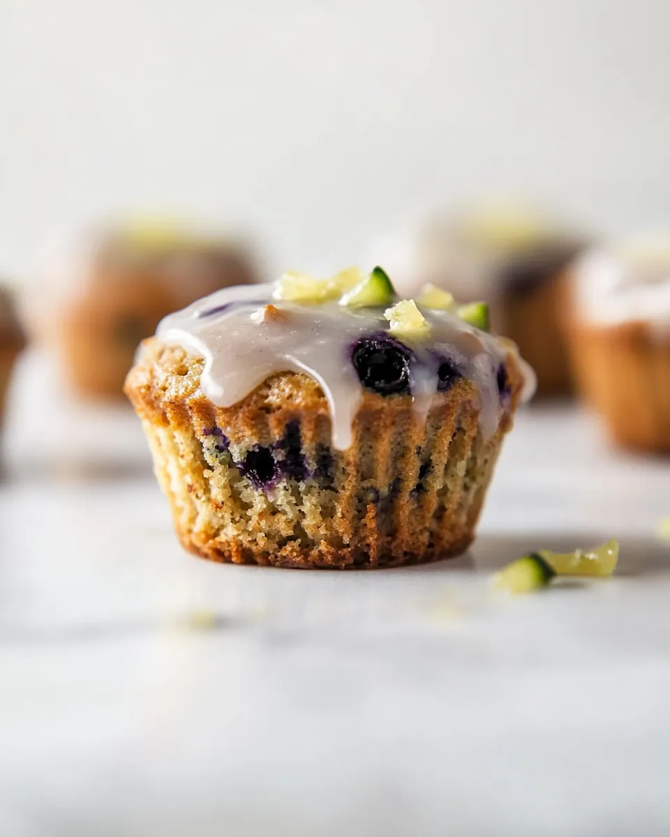 Sweet Blueberry Zucchini Muffins with Lemon Glaze. photo