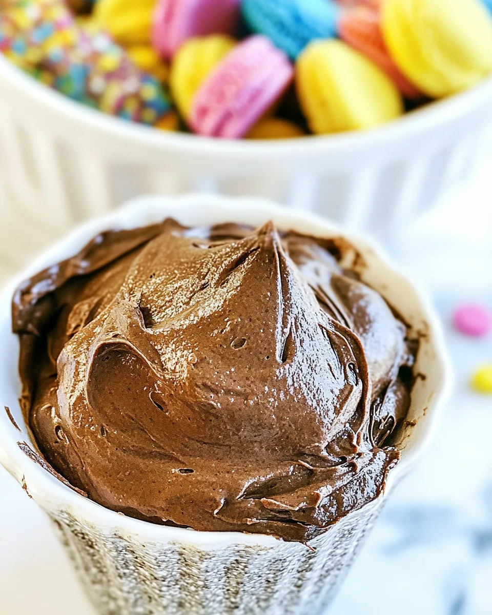 Delicious Brownie Batter Frosting shot