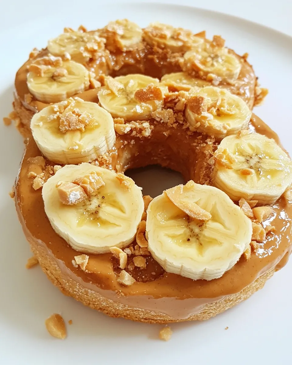 Classic Bruleed Banana and Peanut Butter Bagel image
