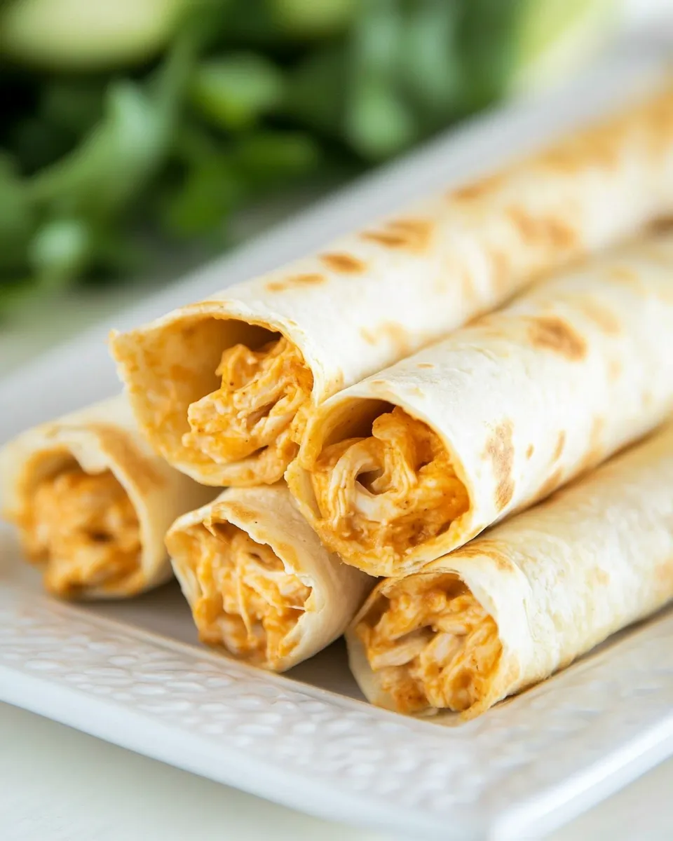 Quick Buffalo Chicken Taquitos shot