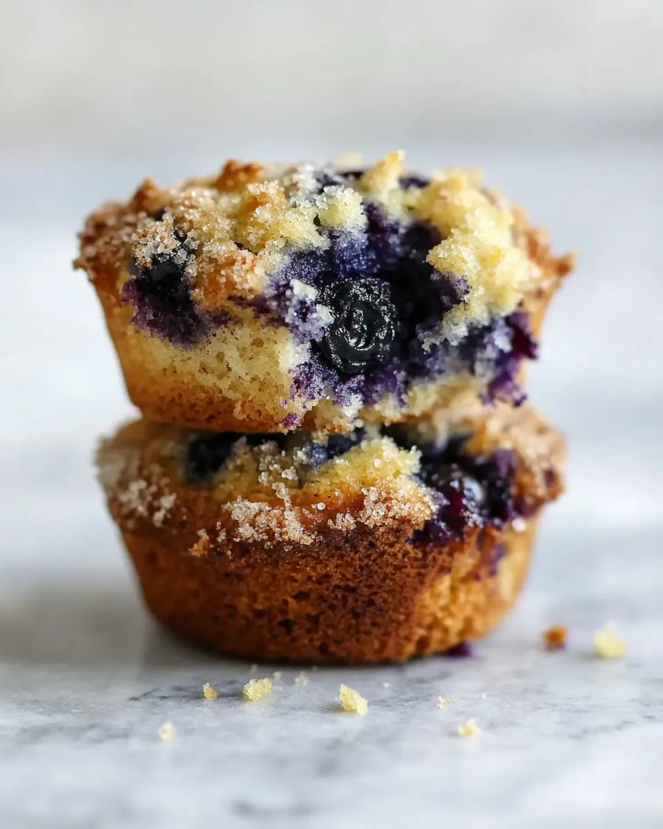 Savory Bursting Blueberry Coffee Cake Muffins. dish image