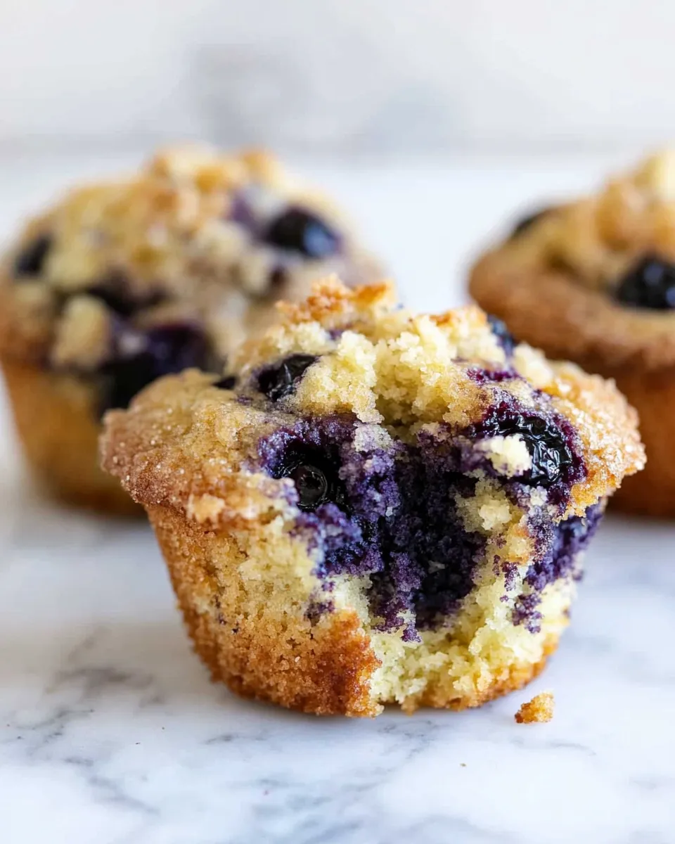 Ultimate Bursting Blueberry Coffee Cake Muffins. food shot