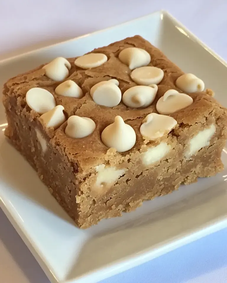 Homemade Butterscotch Blondies with White Chocolate Chips photo