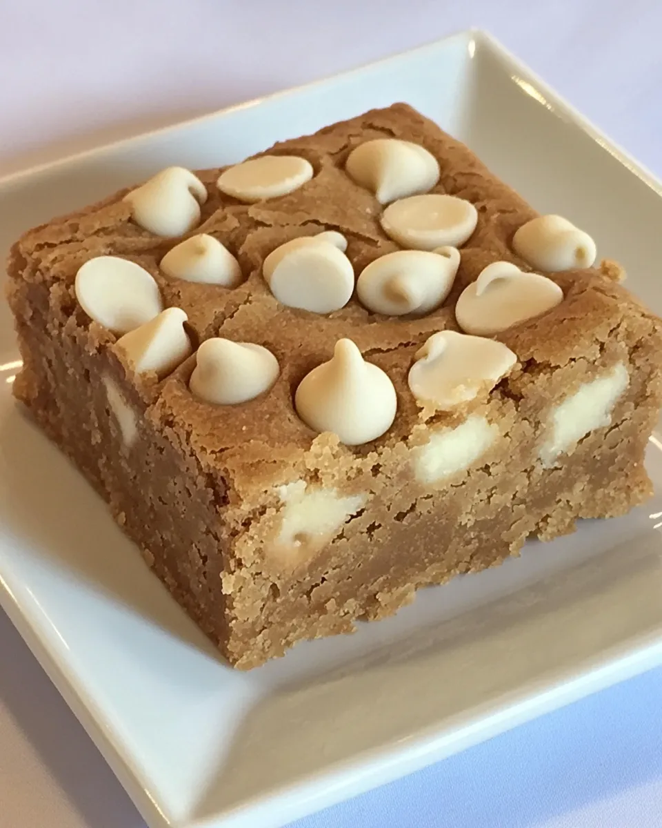 Homemade Butterscotch Blondies with White Chocolate Chips photo