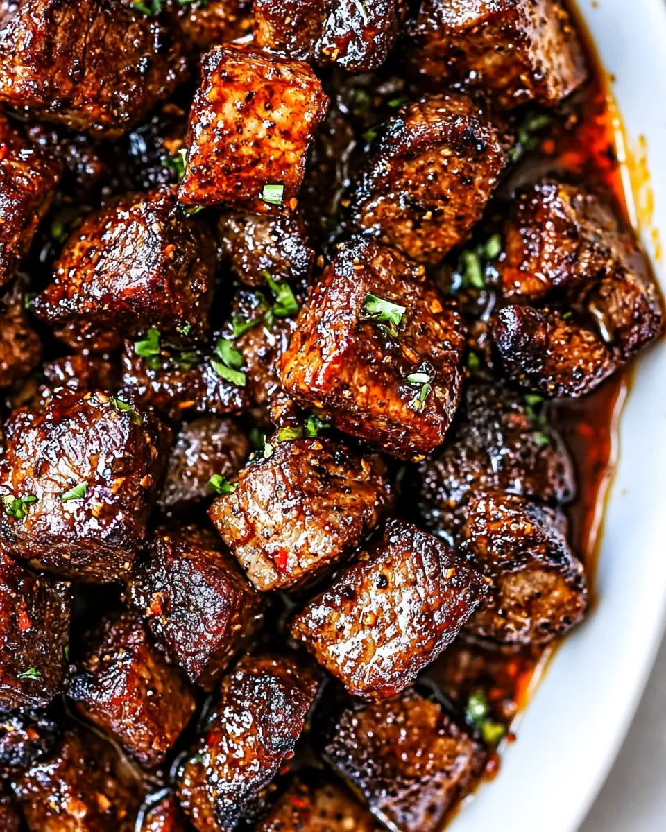 Delicious Cajun Butter Steak Bites shot