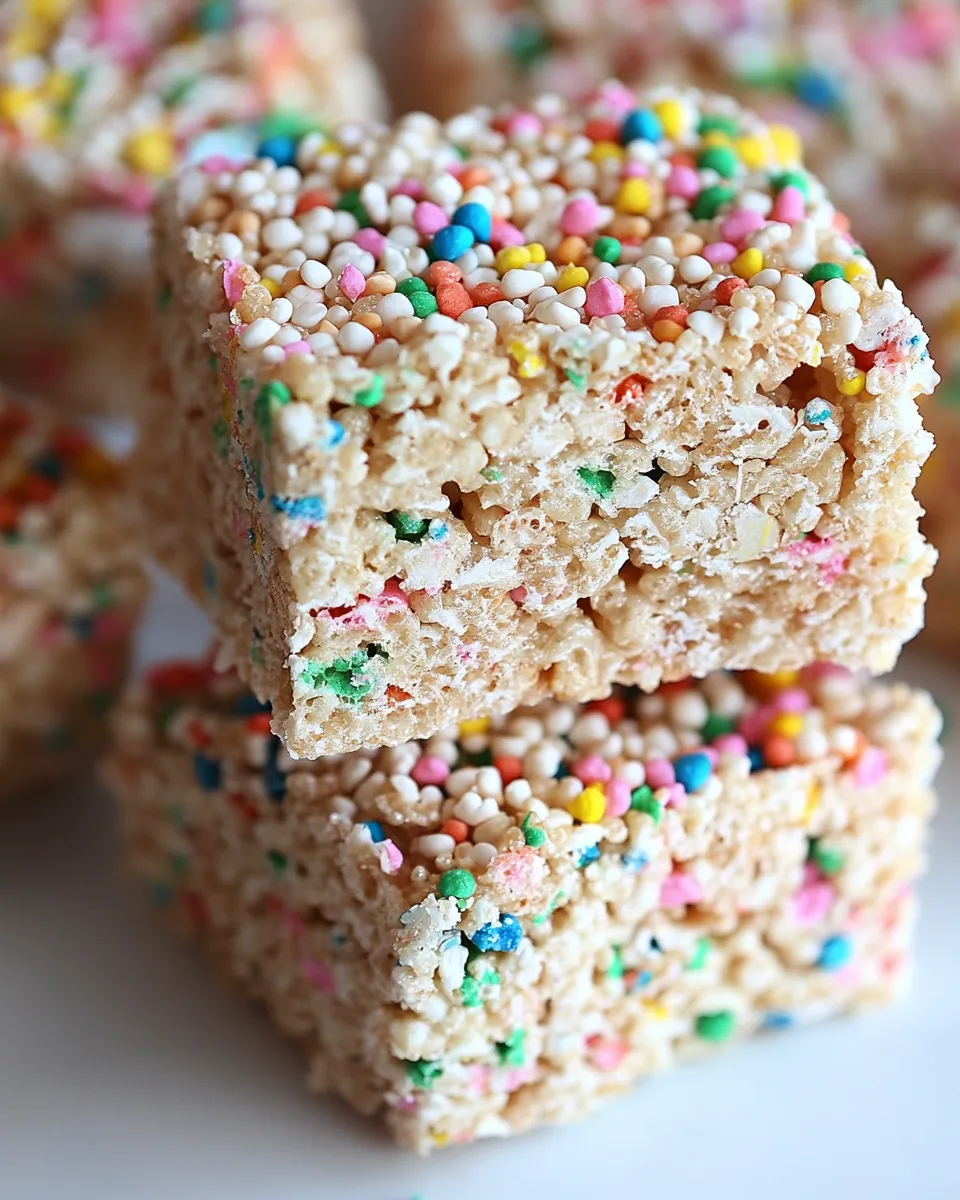 Delicious Cake Batter Rice Krispie Treats shot