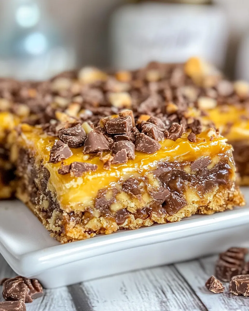 Quick Cake Mix Toffee Bars shot