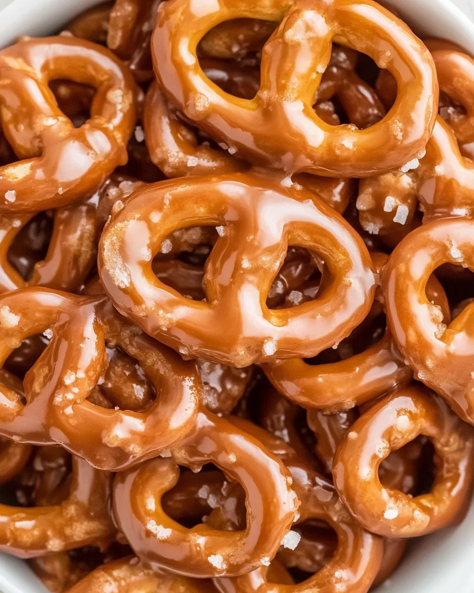 Easy Caramel Pretzels (Mini Butter Toffee Pretzels) shot