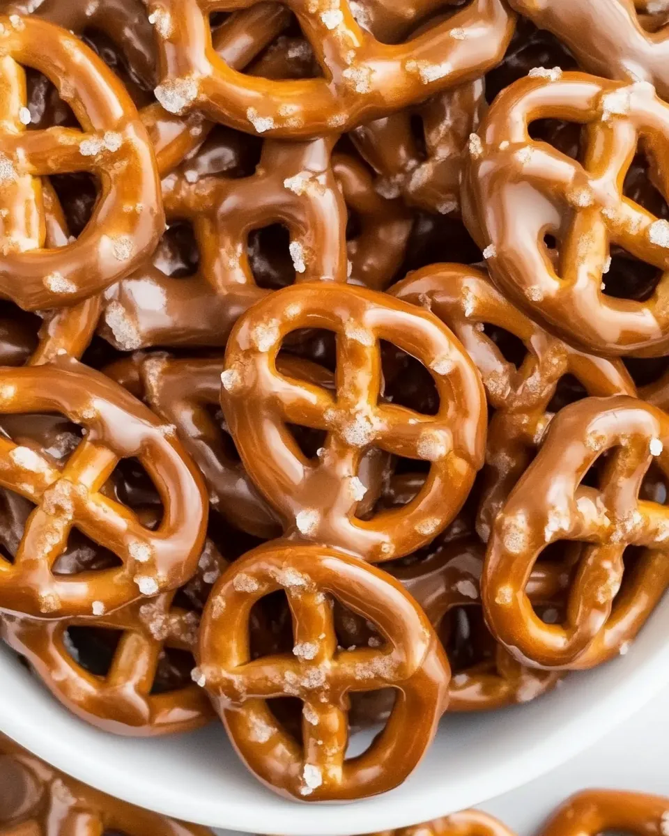 Delicious Caramel Pretzels (Mini Butter Toffee Pretzels) recipe image