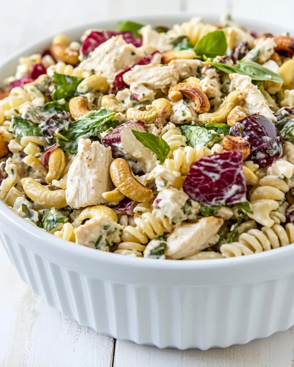 Healthy Cashew Chicken Rotini Salad recipe photo