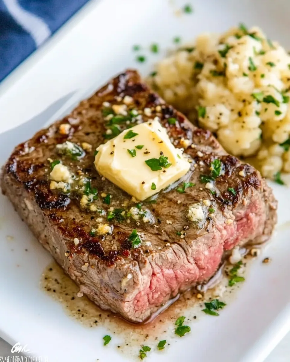 Homemade Cast Iron Strip Steak with Garlic Butter photo