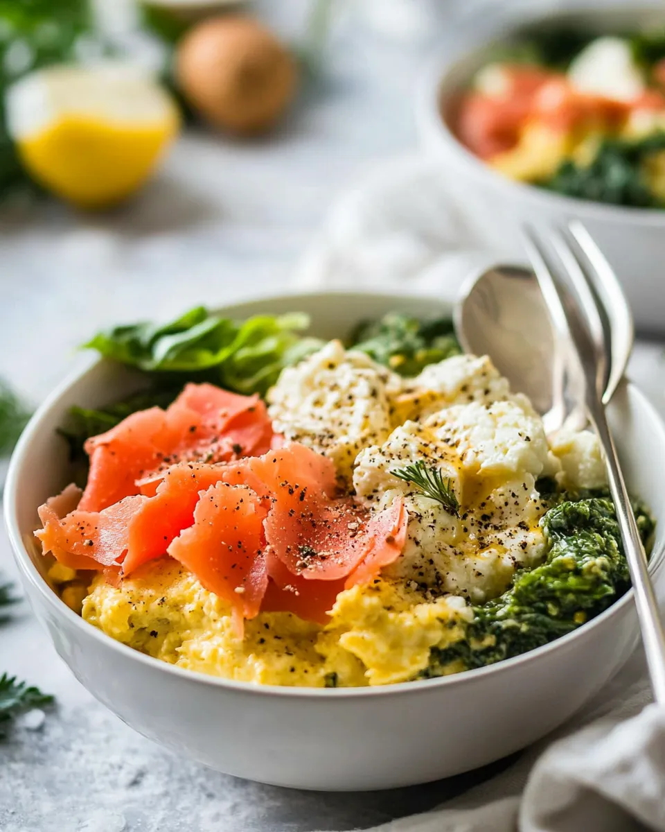 Homemade Cauliflower Alfredo Lox Bagel Breakfast Bowls photo