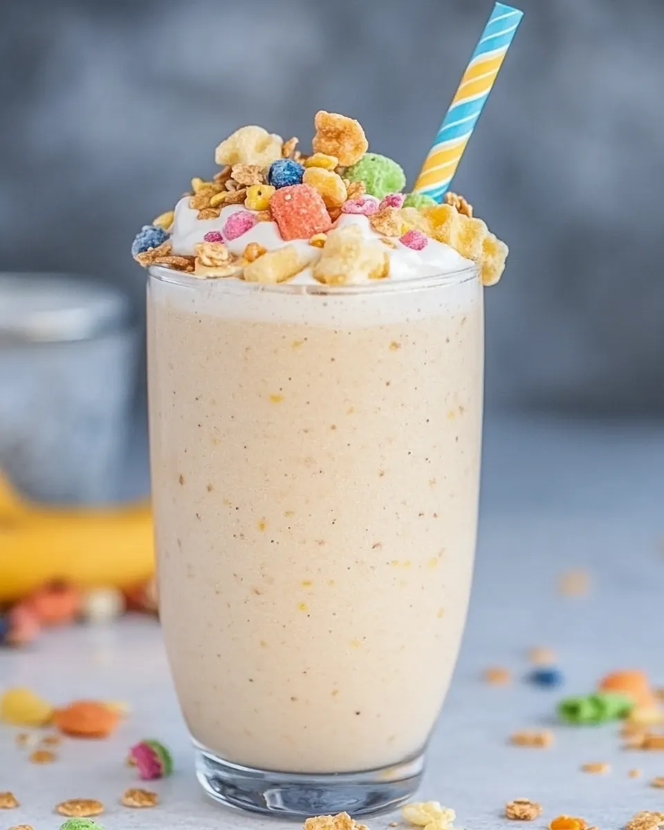 Easy Cereal Milk Breakfast Smoothie (3 Ways!) food shot