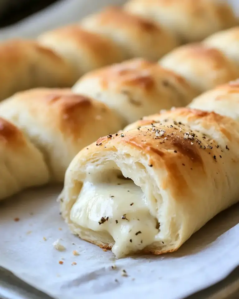 Homemade Cheesy-Stuffed Garlic Butter Crescent Rolls photo