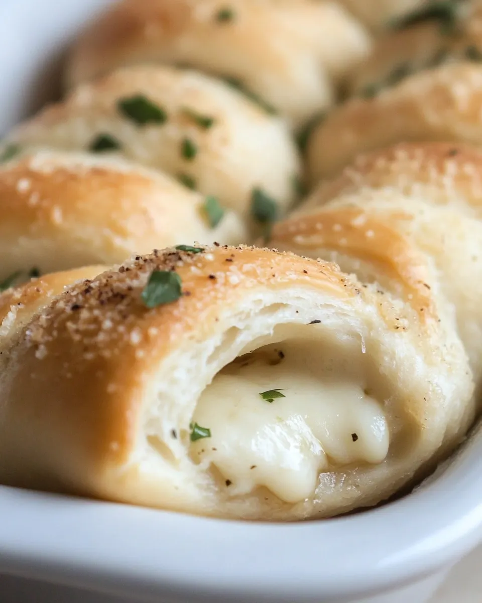 Easy Cheesy-Stuffed Garlic Butter Crescent Rolls image