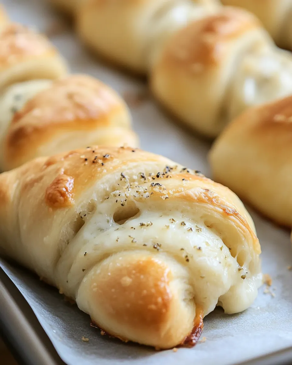 Best Cheesy-Stuffed Garlic Butter Crescent Rolls recipe photo