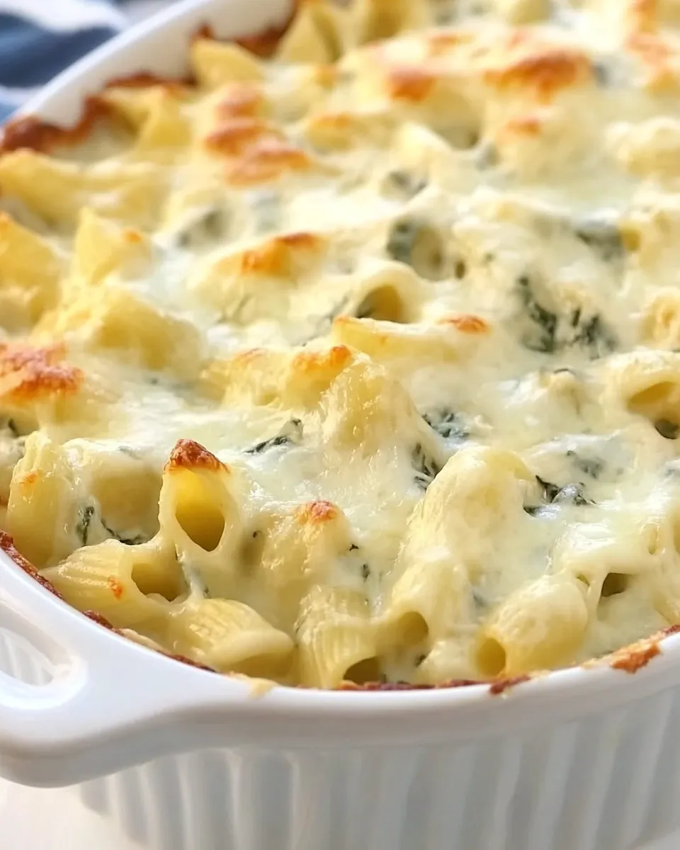 Homemade Cheesy Spinach Dip Chicken Pasta photo