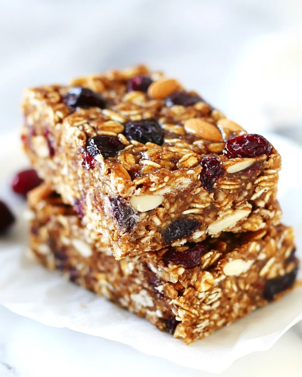 Homemade Cherry Almond Granola Bars photo