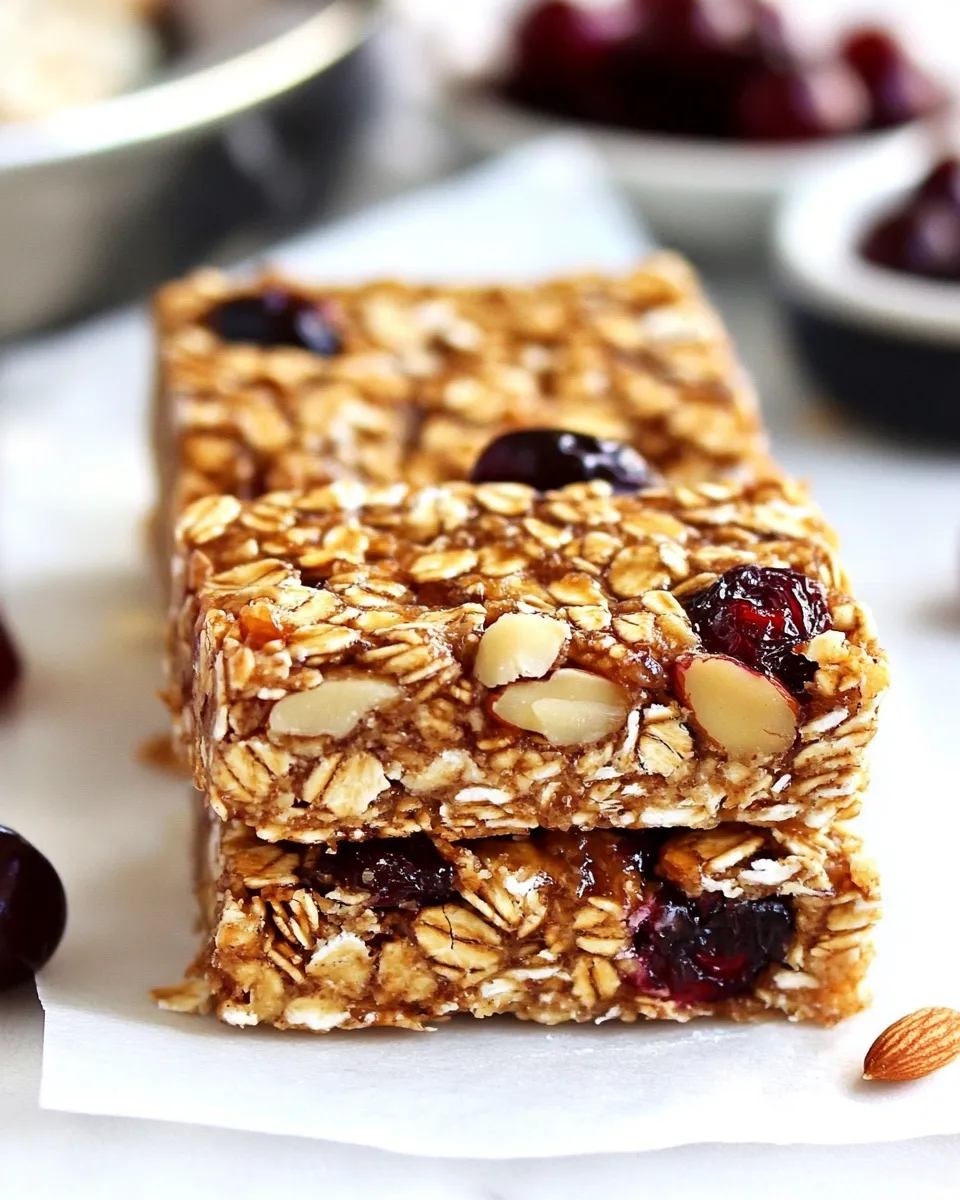 Healthy Cherry Almond Granola Bars dish photo