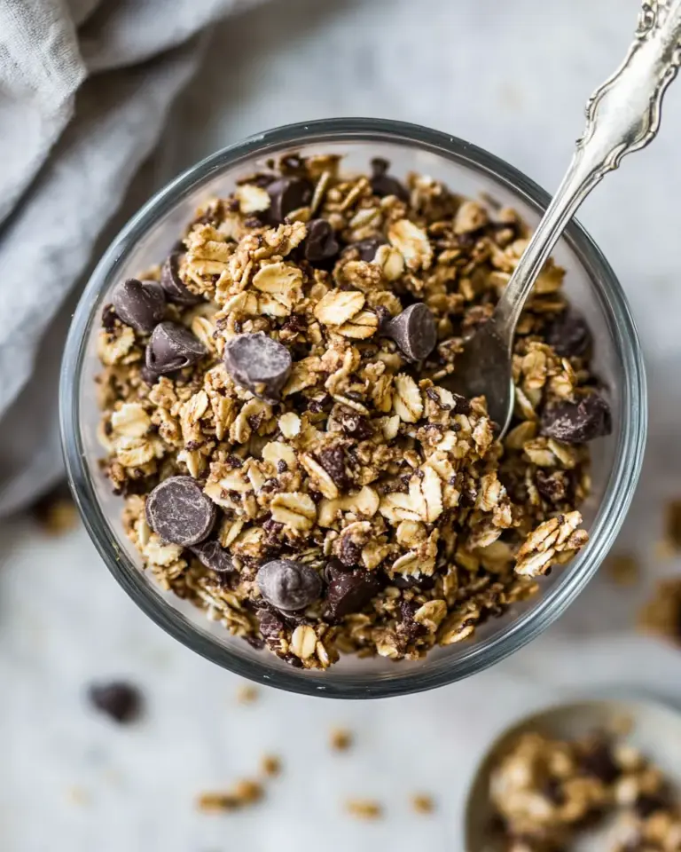 Amazing Chewy Chocolate Chip Cookie Granola. shot