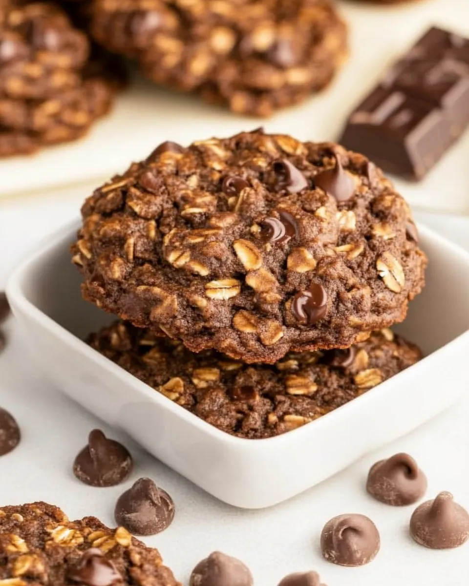 Delicious Chewy Double Chocolate Oatmeal Cookies Recipe picture