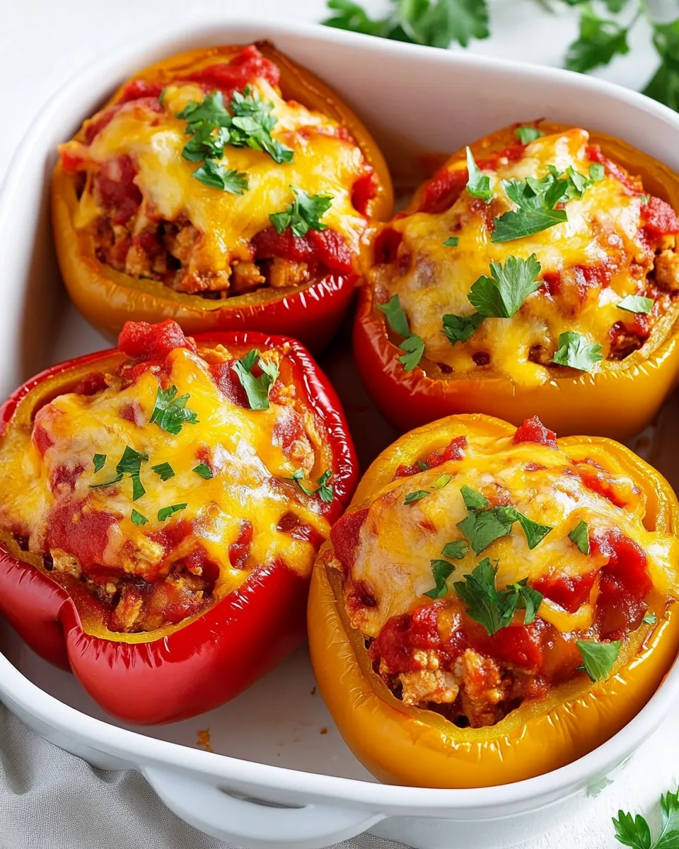 Delicious Chicken-Stuffed Peppers shot